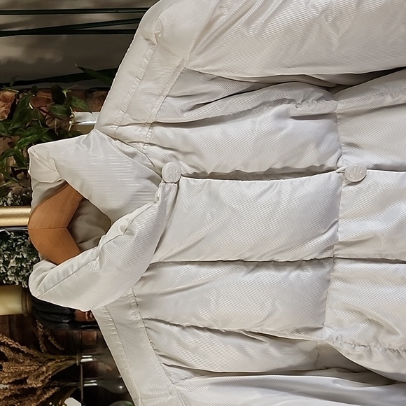 Vintage Bill Blass Womens Down Filled Full length Puffer Parka Coat White Sz 14 - Picture 5 of 15